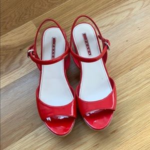 Authentic Prada wedge sandals